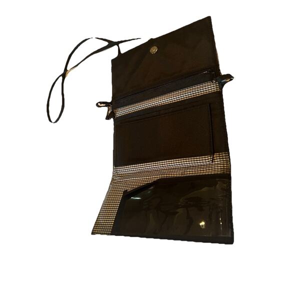 Black and White Crossbody Organizer Billfold Purse - Picture 2 of 3